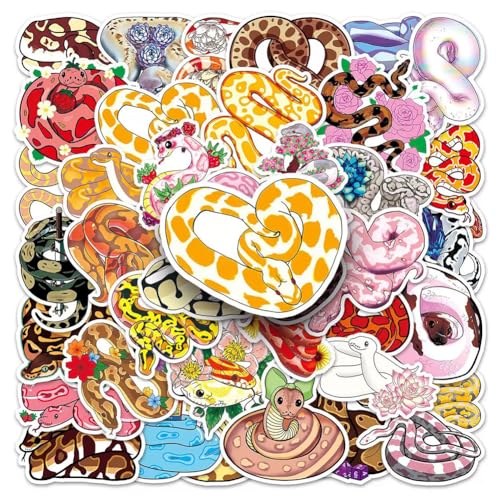 Schlangen-Sticker |50 Stück Schlangen-Motive Wasserdichte Vinyl-Aufkleber für Wasserflaschen, Laptops, Koffer, Tassen, Handys, Skateboards, Gitarren Schlangen-Sticker |50 Stück Schlangen-Motive Wasserdichte Vinyl-Aufkleber für Wasserflaschen, Laptops, Koffer, Tassen, Handys, Skateboards, Gitarren von AYEDIDUN