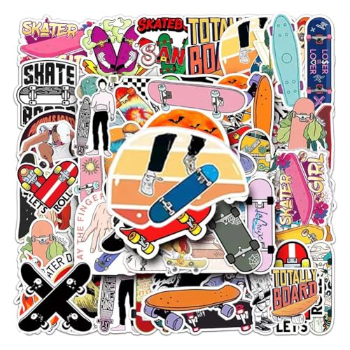 Skateboard-Aufkleber |50 Stück Skateboard-Motive Wasserdichte Vinyl Sticker für Wasserflaschen, Laptops, Koffer, Tassen, Handys, Skateboards & Gitarren Skateboard-Aufkleber |50 Stück Skateboard-Motive Wasserdichte Vinyl Sticker für Wasserflaschen, Laptops, Koffer, Tassen, Handys, Skateboards & Gitarren von AYEDIDUN