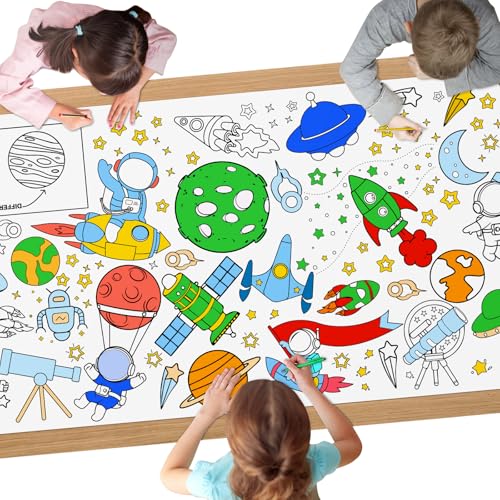 AYESY Papier-Tischdecke zum Ausmalen, 183 x 76cm Motiv Weltraum Riesige DIY Papier Tischdecke Kreative Kinderbeschäftigung für Kinder Spiele Und Aktivitäten Mal Mich Bunt AYESY Papier-Tischdecke zum Ausmalen, 183 x 76cm Motiv Weltraum Riesige DIY Papier Tischdecke Kreative Kinderbeschäftigung für Kinder Spiele Und Aktivitäten Mal Mich Bunt von AYESY