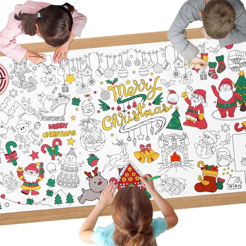 AYESY Weihnachten Mal Tischdecke für Kinder, 183 x 86 cm Ausmal Tischdecke Weihnachten, Riesige DIY Papier Tischdecke, Bastelposter, Spiele, Geschenke, Aktivitäten Banner, Kunst Klassenraum Dekoration AYESY Weihnachten Mal Tischdecke für Kinder, 183 x 86 cm Ausmal Tischdecke Weihnachten, Riesige DIY Papier Tischdecke, Bastelposter, Spiele, Geschenke, Aktivitäten Banner, Kunst Klassenraum Dekoration von AYESY