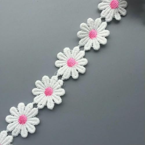 (1 Yard/Lot) 2,5 cm Spitzenband DIY Bestickter Stoff Hochzeitsdekor Französische Afrikanische Spitzenbesätze Nähzubehör Blumenband-Rose von AYHTUD
