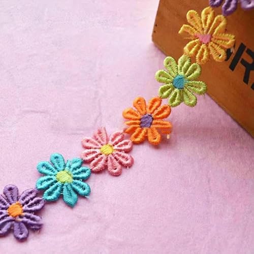 (1 Yard/Menge) 2,5 cm Spitzenband DIY bestickter Stoff Hochzeitsdeko Französische afrikanische Spitzenbesätze Nähzubehör Blumenband-Farbe Blume 02 von AYHTUD