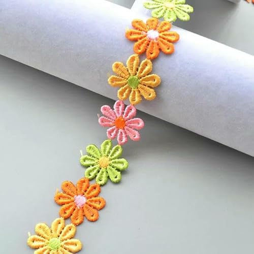 (1 Yard/Menge) 2,5 cm Spitzenband DIY bestickter Stoff Hochzeitsdeko Französische afrikanische Spitzenbesätze Nähzubehör Blumenband-Farbe Blume 03 von AYHTUD