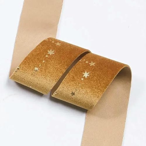 1" 1,5" glänzendes Sternenband aus Samt, handgefertigt, DIY-Haarschleifen, Haarnadel, Schmuckzubehör, Nähmaterial, 10 Yards, khaki, 3,8 cm 1" 1,5" glänzendes Sternenband aus Samt, handgefertigt, DIY-Haarschleifen, Haarnadel, Schmuckzubehör, Nähmaterial, 10 Yards, khaki, 3,8 cm von AYHTUD