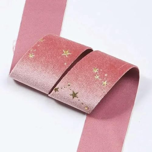 1" 1,5" glänzendes Sternenband aus Samt, handgefertigt, DIY-Haarschleifen, Haarnadel, Schmuckzubehör, Nähmaterial, 10 Yards, rosa, 3,8 cm 1" 1,5" glänzendes Sternenband aus Samt, handgefertigt, DIY-Haarschleifen, Haarnadel, Schmuckzubehör, Nähmaterial, 10 Yards, rosa, 3,8 cm von AYHTUD
