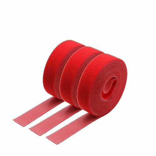1~30R 5 m/Rolle Wiederverwendbarer Kabelbinder Hakenschlaufe Draht-Organizer-Management Breite 10~25 mm DIY Selbstklebender Befestigungsstreifen Nylonband-Rot x 3 Rollen-Breite 25 von AYHTUD