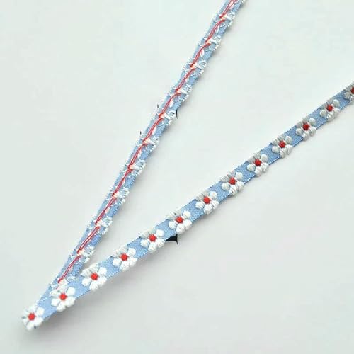1 Meter Blumenstickerei Jacquard-Spitzenband DIY Bastelverpackung Haarschmuck Nähdekormaterialien-1-L von AYHTUD