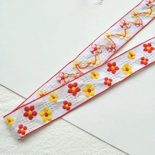 1 Meter Blumenstickerei Jacquard-Spitzenband DIY Bastelverpackung Haarschmuck Nähdekormaterialien-17-L von AYHTUD