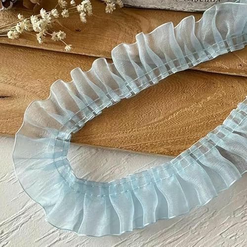 1 Meter Spitzenband der blauen Serie, Zubehör, handgefertigt, DIY, dekorativer Rocksaum, Kleidungszubehör, Plissee-Rüschen, breit, blau, 13–4 cm, 1 Meter 1 Meter Spitzenband der blauen Serie, Zubehör, handgefertigt, DIY, dekorativer Rocksaum, Kleidungszubehör, Plissee-Rüschen, breit, blau, 13–4 cm, 1 Meter von AYHTUD