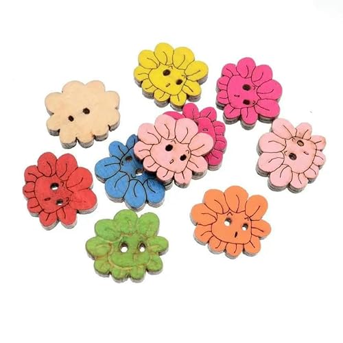 10/50 Stück Blumen-Holzknöpfe mit 2 Löchern für Scrapbooking, Basteln, DIY, Kinderkleidung, Nähzubehör, Knopfdekoration, 15, 20 x 17 mm, 50 Stück 10/50 Stück Blumen-Holzknöpfe mit 2 Löchern für Scrapbooking, Basteln, DIY, Kinderkleidung, Nähzubehör, Knopfdekoration, 15, 20 x 17 mm, 50 Stück von AYHTUD