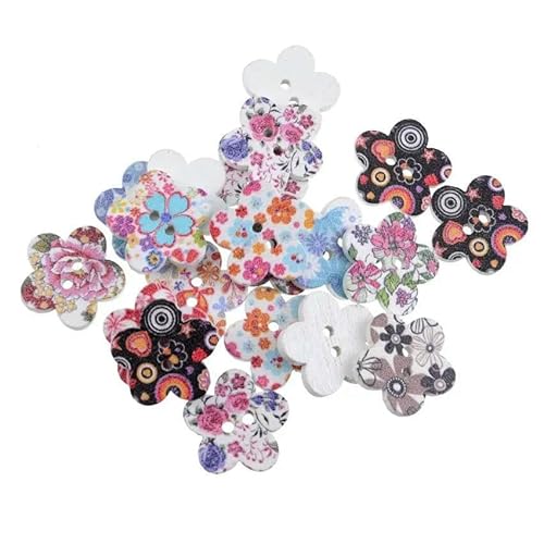10/50 Stück Blumen-Holzknöpfe mit 2 Löchern für Scrapbooking, Basteln, DIY, Kinderkleidung, Nähzubehör, Knopfdekoration, 18, 17 x 17 mm, 10 Stück 10/50 Stück Blumen-Holzknöpfe mit 2 Löchern für Scrapbooking, Basteln, DIY, Kinderkleidung, Nähzubehör, Knopfdekoration, 18, 17 x 17 mm, 10 Stück von AYHTUD