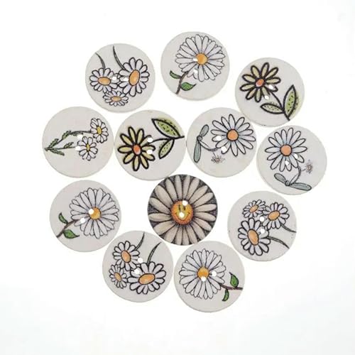 10/50 Stück Blumen-Holzknöpfe mit 2 Löchern für Scrapbooking, Basteln, DIY, Kinderkleidung, Nähzubehör, Knopfdekoration, 21, 20 mm, 50 Stück 10/50 Stück Blumen-Holzknöpfe mit 2 Löchern für Scrapbooking, Basteln, DIY, Kinderkleidung, Nähzubehör, Knopfdekoration, 21, 20 mm, 50 Stück von AYHTUD
