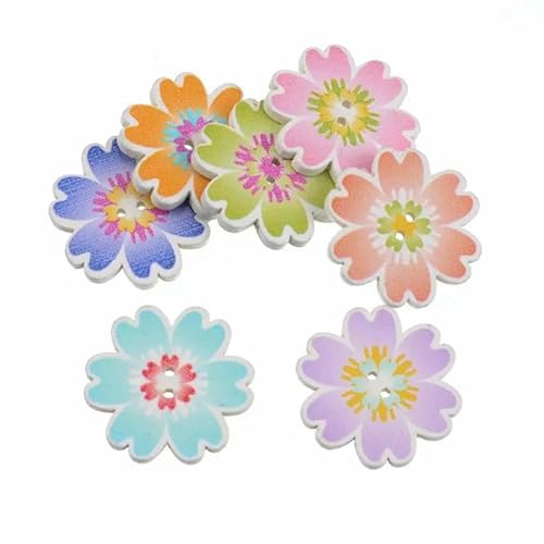 10/50 Stück Blumen-Holzknöpfe mit 2 Löchern für Scrapbooking, Basteln, DIY, Kinderkleidung, Nähzubehör, Knopfdekoration, 23 25 mm, 50 Stück 10/50 Stück Blumen-Holzknöpfe mit 2 Löchern für Scrapbooking, Basteln, DIY, Kinderkleidung, Nähzubehör, Knopfdekoration, 23 25 mm, 50 Stück von AYHTUD