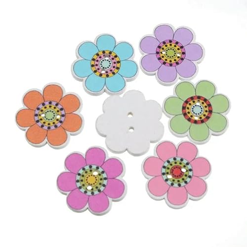 10/50 Stück Blumen-Holzknöpfe mit 2 Löchern für Scrapbooking, Basteln, DIY, Kinderkleidung, Nähzubehör, Knopfdekoration, 25, 25 mm, 10 Stück 10/50 Stück Blumen-Holzknöpfe mit 2 Löchern für Scrapbooking, Basteln, DIY, Kinderkleidung, Nähzubehör, Knopfdekoration, 25, 25 mm, 10 Stück von AYHTUD