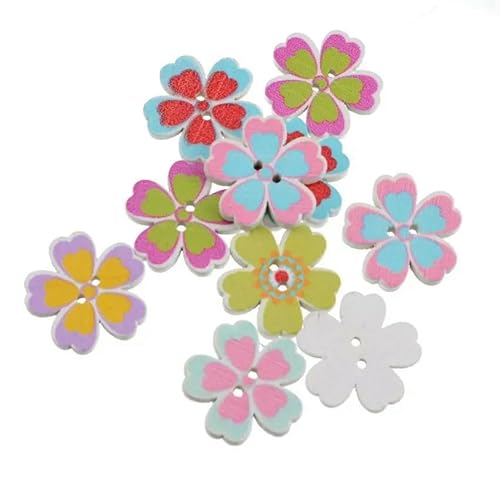10/50 Stück Blumen-Holzknöpfe mit 2 Löchern für Scrapbooking, Basteln, DIY, Kinderkleidung, Nähzubehör, Knopfdekoration, 26, 19 x 18 mm, 50 Stück 10/50 Stück Blumen-Holzknöpfe mit 2 Löchern für Scrapbooking, Basteln, DIY, Kinderkleidung, Nähzubehör, Knopfdekoration, 26, 19 x 18 mm, 50 Stück von AYHTUD