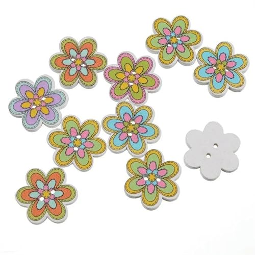 10/50 Stück Blumen-Holzknöpfe mit 2 Löchern für Scrapbooking, Basteln, DIY, Kinderkleidung, Nähzubehör, Knopfdekoration, 27, 20 mm, 10 Stück 10/50 Stück Blumen-Holzknöpfe mit 2 Löchern für Scrapbooking, Basteln, DIY, Kinderkleidung, Nähzubehör, Knopfdekoration, 27, 20 mm, 10 Stück von AYHTUD