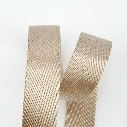 10 Meter 20–50 mm Nylonband mit Fischgrätenmuster, Gurtband, Gürtel, Rucksackgurt, DIY-Taschenbindung, Stoff, Nähzubehör, RD001, Beige, 50 mm von AYHTUD