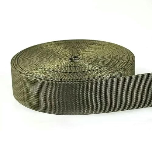 10 Meter 20–50 mm Nylonband mit Fischgrätenmuster, Gurtband, Gürtel, Rucksackgurt, DIY-Taschenbindung, Stoff, Nähzubehör, RD109, Armeegrün, 25 mm von AYHTUD