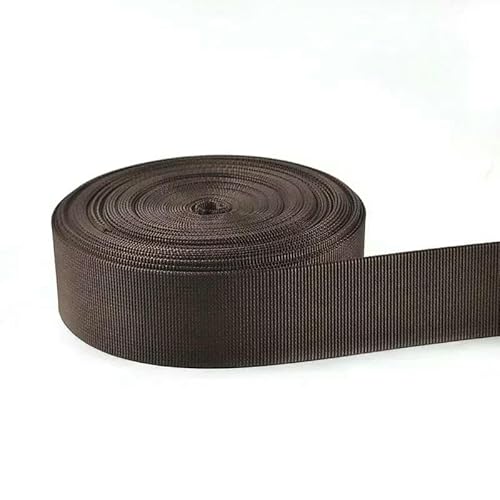 10 Meter 20–50 mm Nylonband mit Fischgrätenmuster, Gurtband, Gürtel, Rucksackgurt, DIY-Taschenbindung, Stoff, Nähzubehör, RD109, Kaffeebraun, 32 mm von AYHTUD