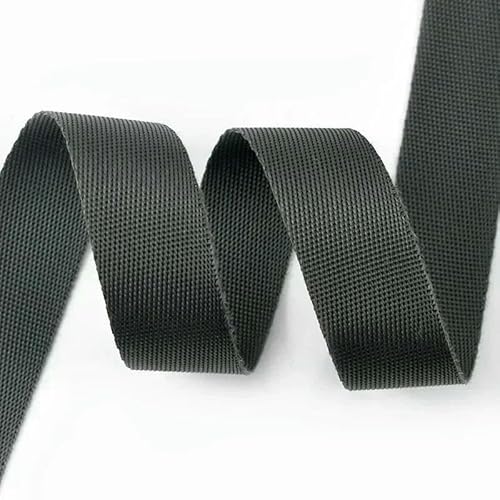 10 Meter 20–50 mm Nylonband mit Fischgrätenmuster, Gurtband, Gürtel, Rucksackgurt, DIY-Taschenbindung, Stoff, Nähzubehör, RD113, Dunkelgrau, 25 mm von AYHTUD