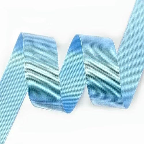 10 Meter 20–50 mm Nylonband mit Fischgrätenmuster, Gurtband, Gürtel, Rucksackgurt, DIY-Taschenbindung, Stoff, Nähzubehör, RD113, Himmelblau, 25 mm von AYHTUD