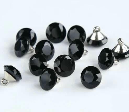 10 Stück/Los, Größe: 10 mm, schwarze Farbe, Imitationskristallknöpfe zum Nähen für Hemden, Glasknöpfe, DIY, Scrapbooking (SS-99-1) – 10 mm, 10 Stück von AYHTUD