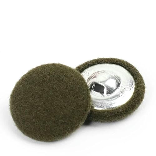 10 Stück/Los Nähknöpfe aus Metall für Handarbeiten, DIY-Zubehör, Aluminiumknöpfe für Kleidung, dekorative bunte Stoffknöpfe, Armeegrün, 32 mm von AYHTUD