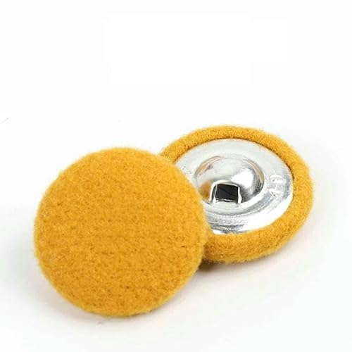 10 Stück/Los Nähknöpfe aus Metall für Handarbeiten, DIY-Zubehör, Aluminiumknöpfe für Kleidung, dekorative bunte Stoffknöpfe, Gelb, 15 mm von AYHTUD