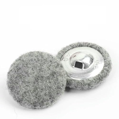 10 Stück/Los Nähknöpfe aus Metall für Handarbeiten, DIY-Zubehör, Aluminiumknöpfe für Kleidung, dekorative bunte Stoffknöpfe, Hellgrau, 32 mm von AYHTUD