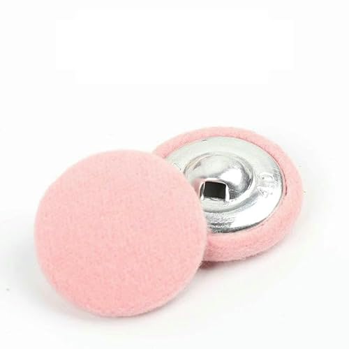 10 Stück/Los Nähknöpfe aus Metall für Handarbeiten, DIY-Zubehör, Aluminiumknöpfe für Kleidung, dekorative bunte Stoffknöpfe, Hellrosa, 32 mm von AYHTUD