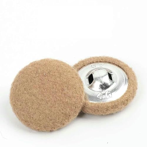 10 Stück/Los Nähknöpfe aus Metall für Handarbeiten, DIY-Zubehör, Aluminiumknöpfe für Kleidung, dekorative bunte Stoffknöpfe, Khaki, 32 mm von AYHTUD