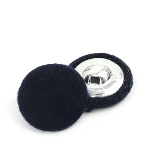 10 Stück/Los Nähknöpfe aus Metall für Handarbeiten, DIY-Zubehör, Aluminiumknöpfe für Kleidung, dekorative bunte Stoffknöpfe, Marineblau, 32 mm von AYHTUD