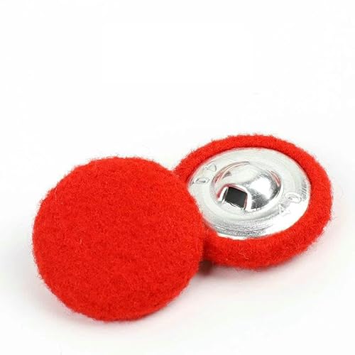 10 Stück/Los Nähknöpfe aus Metall für Handarbeiten, DIY-Zubehör, Aluminiumknöpfe für Kleidung, dekorative bunte Stoffknöpfe, Rot, 32 mm von AYHTUD