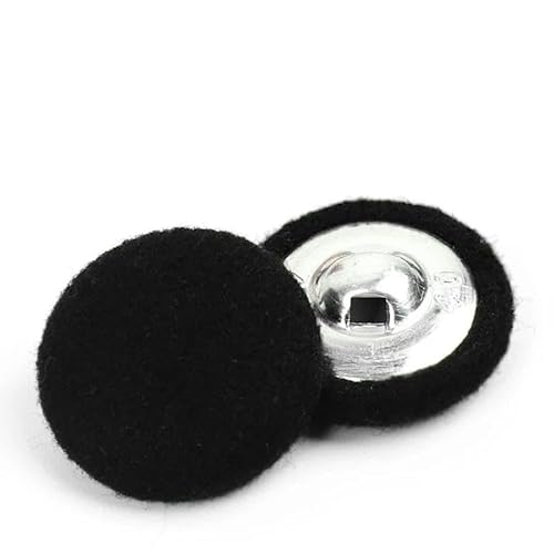 10 Stück/Los Nähknöpfe aus Metall für Handarbeiten, DIY-Zubehör, Aluminiumknöpfe für Kleidung, dekorative bunte Stoffknöpfe, Schwarz, 20 mm von AYHTUD