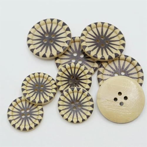 10 Stück 30 mm/40 mm große Holzknöpfe, 4 Löcher, schwarze Sternmuster, runde Nähverzierungen, Kartenherstellung, Scrapbook-Taschendekorationen, wie abgebildet, 4 10 Stück 30 mm/40 mm große Holzknöpfe, 4 Löcher, schwarze Sternmuster, runde Nähverzierungen, Kartenherstellung, Scrapbook-Taschendekorationen, wie abgebildet, 4 von AYHTUD