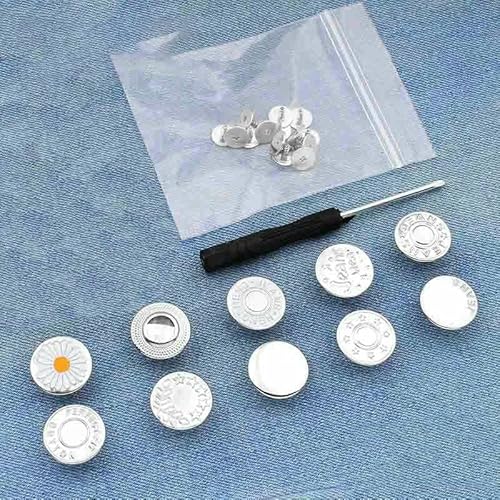 10 Stück Ersatz-Jeansknöpfe, 17 mm, kein Nähen, Metallknopf-Reparaturset, nagelloses, abnehmbares Jeansknopf-Set, Nähzubehör, Stil 1 10 Stück Ersatz-Jeansknöpfe, 17 mm, kein Nähen, Metallknopf-Reparaturset, nagelloses, abnehmbares Jeansknopf-Set, Nähzubehör, Stil 1 von AYHTUD