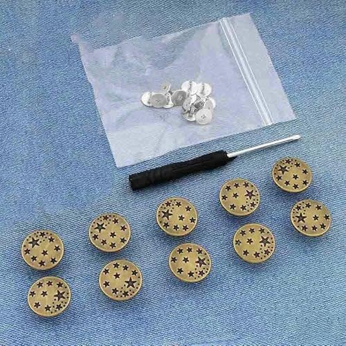 10 Stück Ersatz-Jeansknöpfe, 17 mm, kein Nähen, Reparaturset für Metallknöpfe, nagelloses, abnehmbares Jeansknopf-Set, Nähzubehör, Stil 12 10 Stück Ersatz-Jeansknöpfe, 17 mm, kein Nähen, Reparaturset für Metallknöpfe, nagelloses, abnehmbares Jeansknopf-Set, Nähzubehör, Stil 12 von AYHTUD