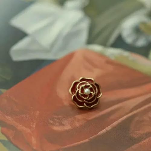 10 Stück Kamelien-Metallknöpfe, 14,5 mm, schöne 3D-Blumen-Ösenknöpfe aus Zinklegierung, Damen-Kleidungszubehör, Rot, 14,5 mm 10 Stück Kamelien-Metallknöpfe, 14,5 mm, schöne 3D-Blumen-Ösenknöpfe aus Zinklegierung, Damen-Kleidungszubehör, Rot, 14,5 mm von AYHTUD