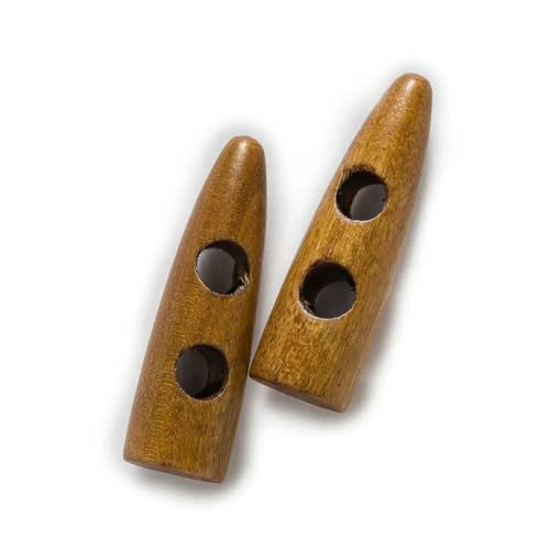 10 Stück Knebelknöpfe aus Hornimitatholz zum Nähen, Basteln, DIY-Zubehör, kompatibel mit Kleidung, Mantel, Jacke, Blazer, C, 45 mm von AYHTUD