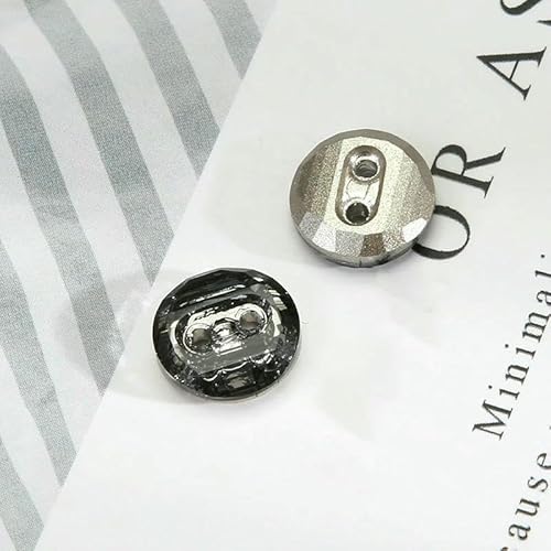 10 Stück Kristall-Diamant-Glasknöpfe für Damenkleidung, Hemden, Dekoration, zwei Löcher, Kleiderknopf, 10 mm, Dunkelgrau, 10 mm 10 Stück Kristall-Diamant-Glasknöpfe für Damenkleidung, Hemden, Dekoration, zwei Löcher, Kleiderknopf, 10 mm, Dunkelgrau, 10 mm von AYHTUD