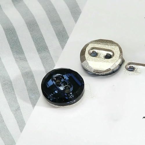 10 Stück Kristall-Diamant-Glasknöpfe für Damenkleidung, Hemden, Dekoration, zwei Löcher, Kleiderknopf, 10 mm, Marineblau, 10 mm 10 Stück Kristall-Diamant-Glasknöpfe für Damenkleidung, Hemden, Dekoration, zwei Löcher, Kleiderknopf, 10 mm, Marineblau, 10 mm von AYHTUD