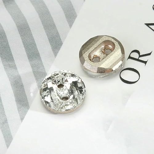 10 Stück Kristall-Diamant-Glasknöpfe für Damenkleidung, Hemden, Dekoration, zwei Löcher, Kleiderknopf, 10 mm, weiße Farbe, 10 mm 10 Stück Kristall-Diamant-Glasknöpfe für Damenkleidung, Hemden, Dekoration, zwei Löcher, Kleiderknopf, 10 mm, weiße Farbe, 10 mm von AYHTUD