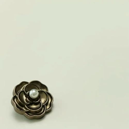 10 Stück Retro-Metallknöpfe, Rosenperlen, dekorativer Knopf für Pullover, Strickjacke, Wollmantel, Anzugknopf, 5–517–3–18 mm von AYHTUD