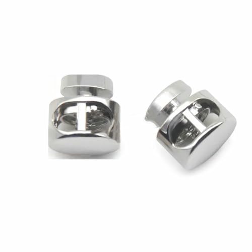 10 Stück Vintage-Legierung, silberfarbener Rotguss-Metallstopper, handgefertigt, DIY-Bekleidung, Nähzubehör, Klemmstopper, Kordelverschluss-Knebelverschluss, NO0 von AYHTUD