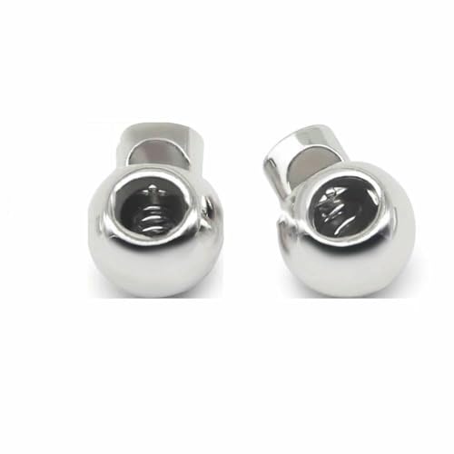 10 Stück Vintage-Legierung, silberfarbener Rotguss-Metallstopper, handgefertigt, DIY-Bekleidung, Nähzubehör, Klemmstopper, Kordelverschluss-Knebelverschluss, NO0 von AYHTUD
