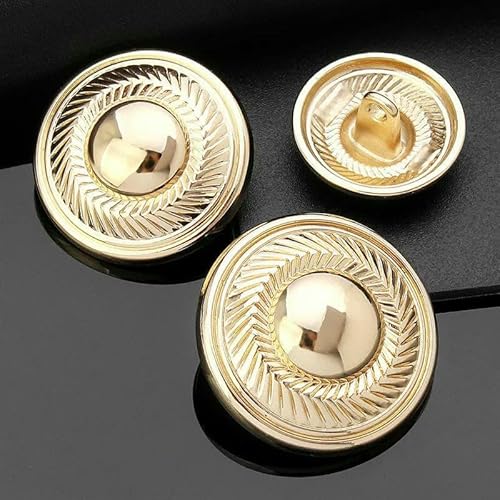 10 Stück Vintage-Metallknöpfe, hochwertiger Anzug, Trenchcoat, Vintage, goldener runder Mantel, dekorative Knöpfe, Zubehör, 5–99–14–23,0 mm von AYHTUD