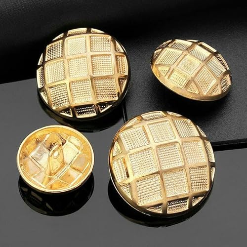 10 Stück Vintage-Metallknöpfe, hochwertiger Anzug, Trenchcoat, Vintage, goldener runder Mantel, dekorative Knöpfe, Zubehör, 5–99–23–18 mm 10 Stück Vintage-Metallknöpfe, hochwertiger Anzug, Trenchcoat, Vintage, goldener runder Mantel, dekorative Knöpfe, Zubehör, 5–99–23–18 mm von AYHTUD