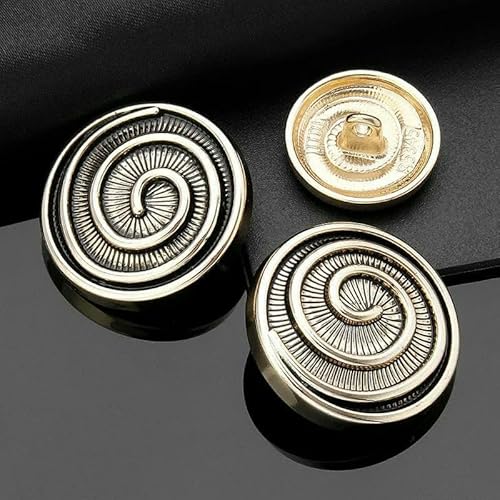 10 Stück Vintage-Metallknöpfe, hochwertiger Anzug, Trenchcoat, Vintage, goldener runder Mantel, dekorative Knöpfe, Zubehör, 5–99–5–23,0 mm 10 Stück Vintage-Metallknöpfe, hochwertiger Anzug, Trenchcoat, Vintage, goldener runder Mantel, dekorative Knöpfe, Zubehör, 5–99–5–23,0 mm von AYHTUD