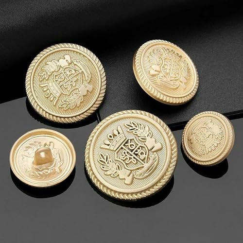 10 Stück Vintage Metallknöpfe High-End Anzug Trenchcoat Vintage Golden Rundmantel Dekorative Knopf Zubehör-5-99-2-18MM von AYHTUD