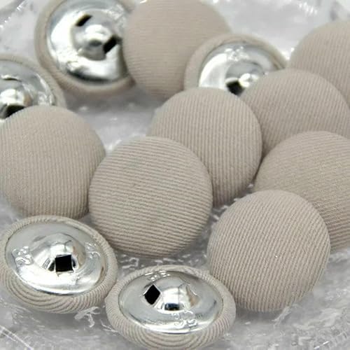 10 Stück bunte, mit Stoff überzogene Nähknöpfe aus Metall für Kleidung, Kindermantel, Strickjacke, rund, groß, Stoffknopf, DIY-Dekorationen, Nr. 11, Beige, 20 mm, 10 Stück 10 Stück bunte, mit Stoff überzogene Nähknöpfe aus Metall für Kleidung, Kindermantel, Strickjacke, rund, groß, Stoffknopf, DIY-Dekorationen, Nr. 11, Beige, 20 mm, 10 Stück von AYHTUD